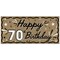 Big Dot of Happiness 70th Birthday Kraft Paper Banner, Black & White Happy Birthday Banner, Printed Brown Paper Party Sign Decoration – 1 Count